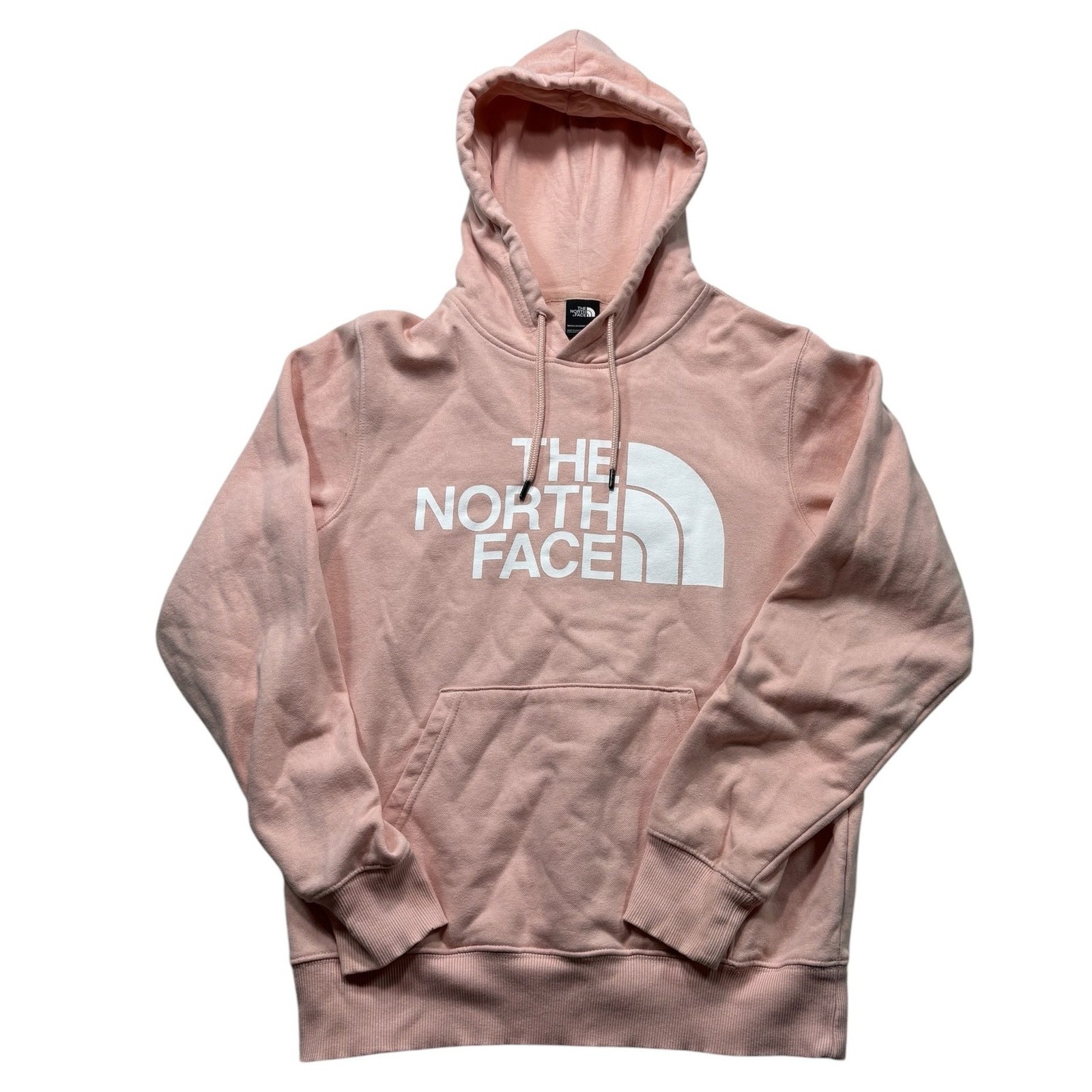 The North Face Mens Half Dome Logo Hoodie Peach Pink Sweatshirt Small #1139